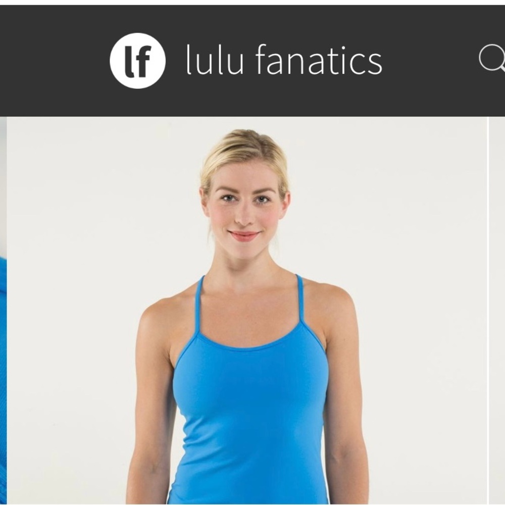 Lululemon Power Y Tank Cropped - Pipe Dream Blue, Sz 6